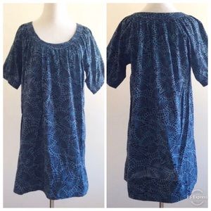🌿 French Connection Dress Shift Blue Print 4